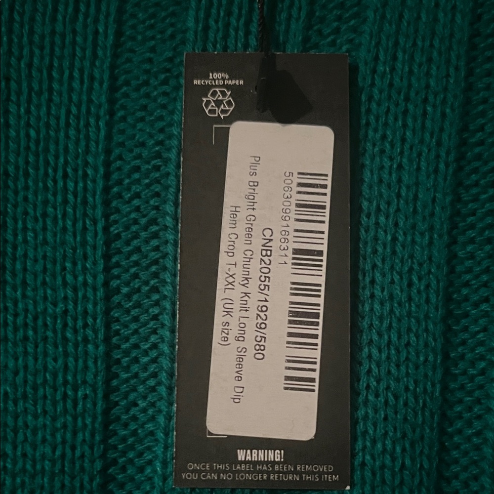 PrettyLittleThing Teal Ribbed Knit Top - Picture 4 of 5